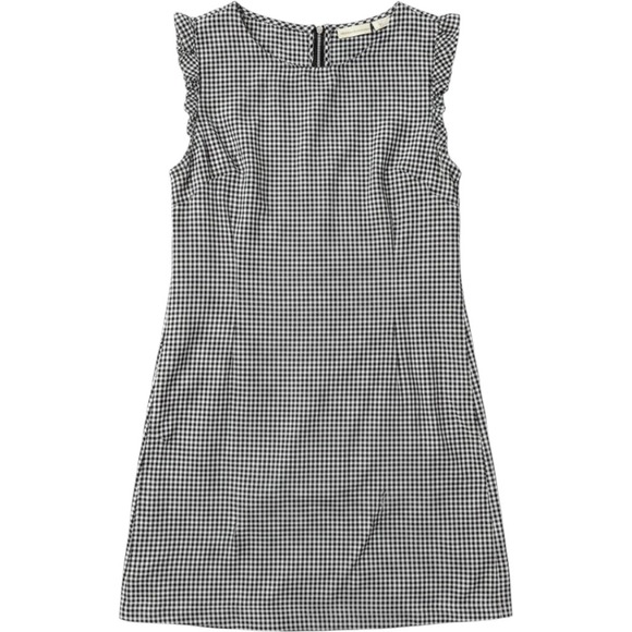 Cynthia Rowley Dresses & Skirts - Cynthia Rowley Gingham Ruffle Sleeve Linen Blend Shift Dress Black White Size 6